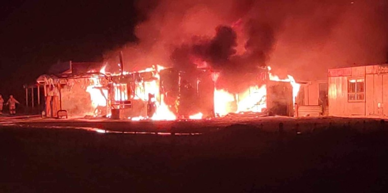 Kaipara gas station left charred by blaze overnight. Photo / Supplied