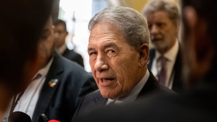 Foreign Affairs Minister Winston Peters' home was the target of Gaza protesters on Thursday. Photo / RNZ, Samuel Rillstone