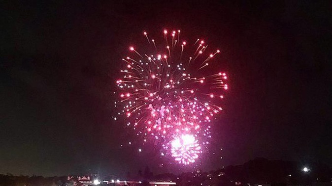 The fireworks over the central city last night. (Photo / Twitter)