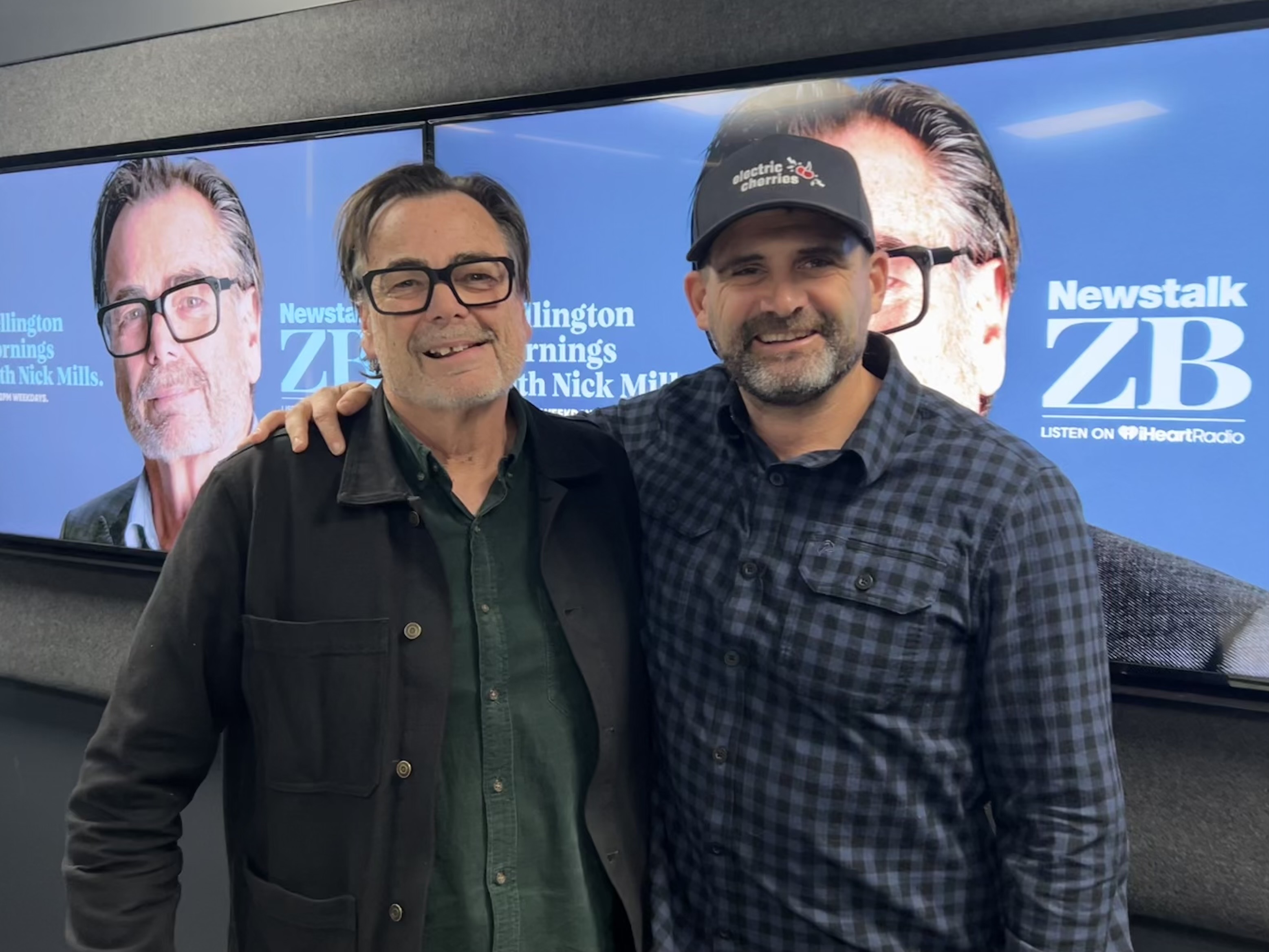 Rewiring Aotearoa CE Mike Casey in the studio with Nick Mills