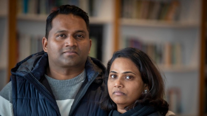 Limna and her partner Ambi are haunted by the sound of their baby dropping on the hospital floor at birth before he died. Photo / Michael Craig