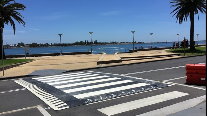 Gary Holmes has suggested Waiuku could install a rubber raised crossing like this one in Australia.