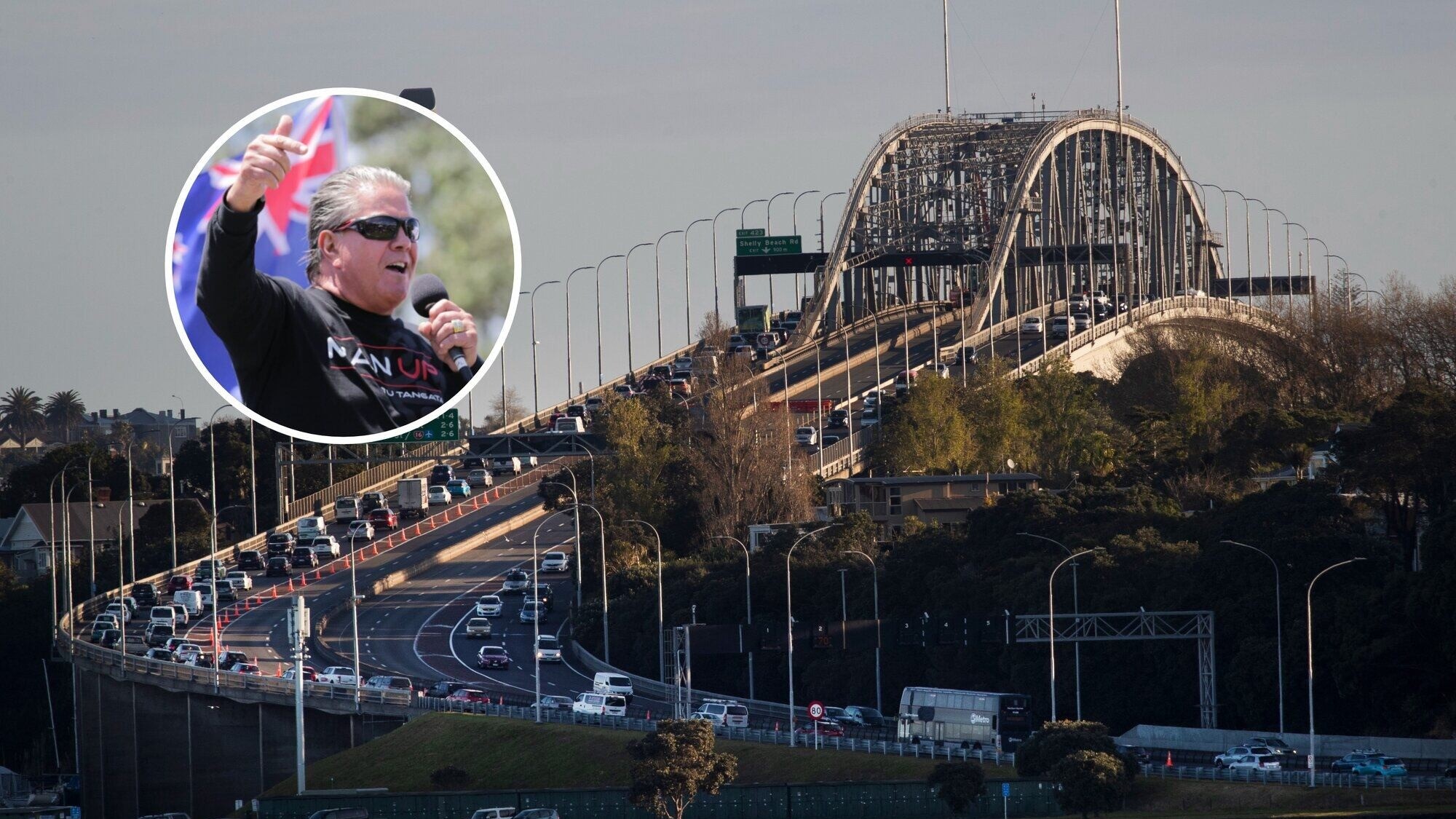 Brian Tamaki has been thwarted twice in efforts to organise a protest walk across the Auckland Harbour Bridge. He told the Herald he intends to continue planning one anyway.