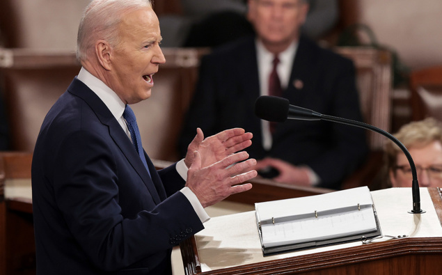The Biden administration is planning to impose new sanctions on Russian oligarchs as soon as Thursday. President Joe Biden here delivers his State of the Union address Tuesday, March 1, in Washington. (Photo / AP)