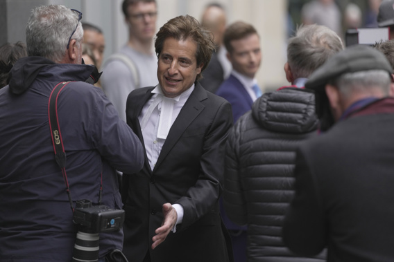 David Sherborne, Prince Harry's lead lawyer arrives at the High Court in London, Monday, June 5, 2023. Photo / AP
