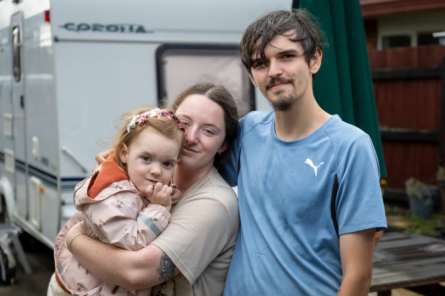 'We have to start fresh': Young family living in caravan after slip destroys everything they own