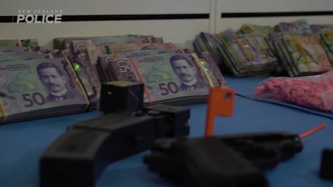 Police said about 100 staff raided 34 properties throughout the Auckland region after the long-running investigation Operation Cincinnati. Photo / NZ Police