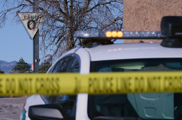 Crime tape is set up near a gay nightclub in Colorado Springs, Colo., Sunday, Nov. 20, 2022 where a shooting occurred late Saturday night. Photo / AP