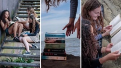 The West Auckland teens have started an online pre-loved bookstore. (Photo / Supplied)