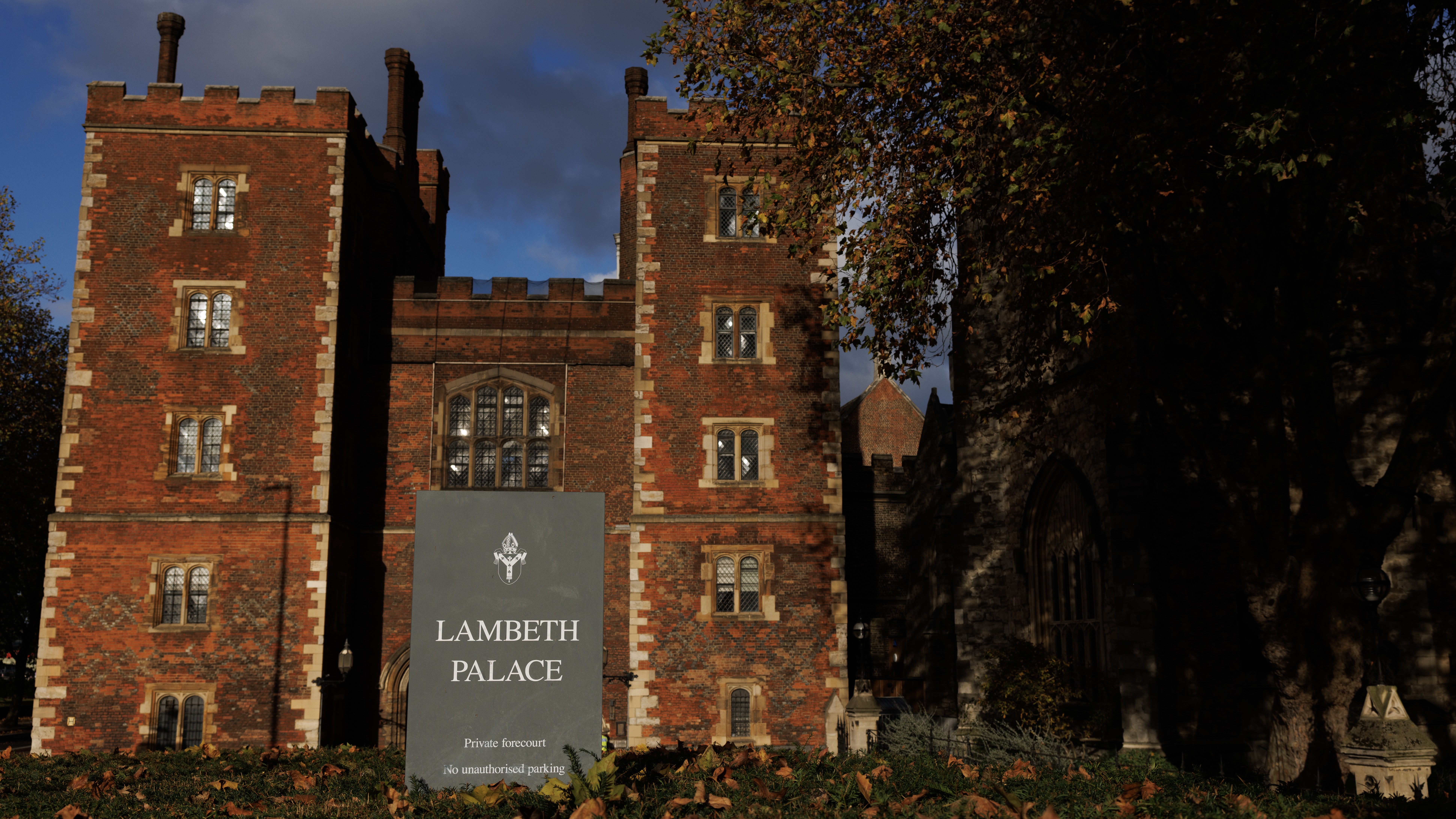 The grounds of Lambeth Palace, the official residence of the Archbishop of Canterbury, on November 12, 2024 in London, England. (Photo by Dan Kitwood/Getty Images)