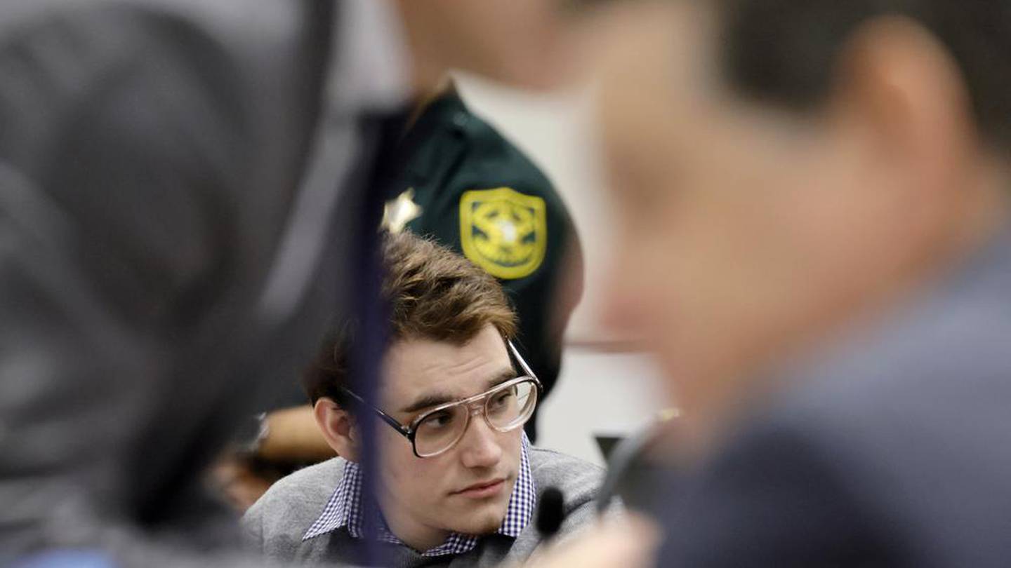 Marjory Stoneman Douglas High School shooter Nikolas Cruz is shown at the defence table. Photo / AP