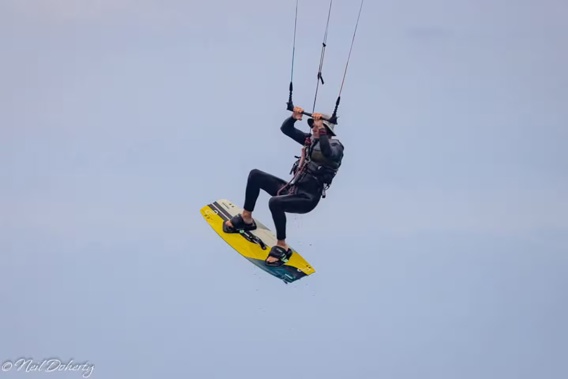 Kitesurfer Ramon Glauser saved the life of pensioner John Schofield on Saturday. Photo / Supplied