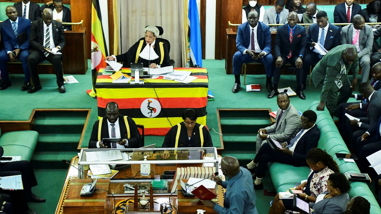 Ugandan lawmakers pictured during a debate on the bill on March 21.