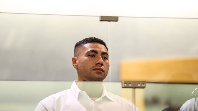 Jaykob Tutai appears in the High Court at Auckland, charged with the murder of Nazia Hai. Photo / Michael Craig