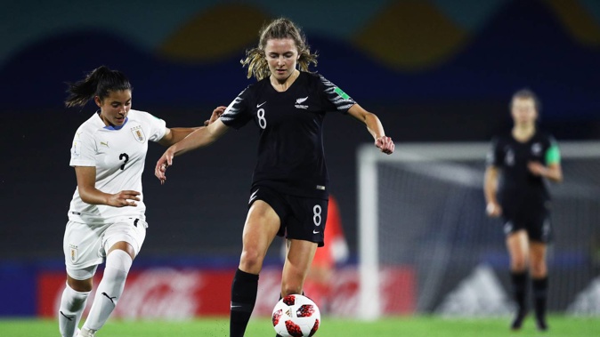 Amelia Abbott in action for New Zealand during the FIFA U-17 Women's World Cup in 2018. (Photo / Getty)