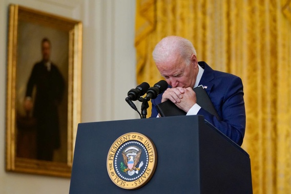 President Joe Biden pauses as he speaks about the bombings at the Kabul airport that killed at least 12 U.S. service members. (Photo / AP)