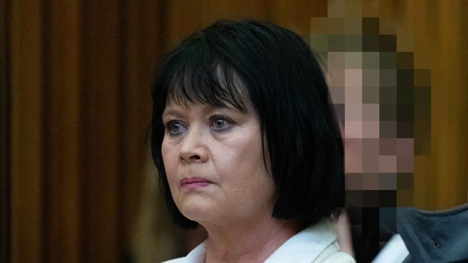 Helen Fraser in the Tauranga District Court today, where she lost her bid for discharge without conviction. Photo / Alex Cairns