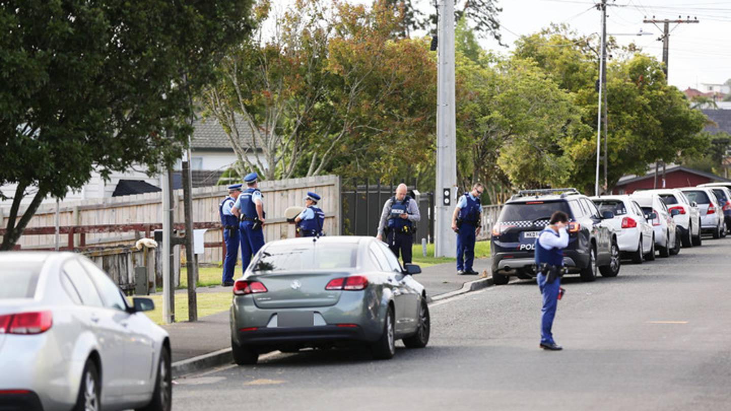 Police investigate the scene of a February 29, 2020, triple shooting in Mt Roskill. (Photo / Hayden Woodward)