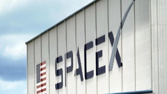 SpaceX logo displayed on a building at the Kennedy Space Centre in Cape Canaveral, Florida. Photo / AP