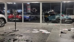 The teenagers kicked their way into the Kia showroom in Whangārei. Photo / Supplied