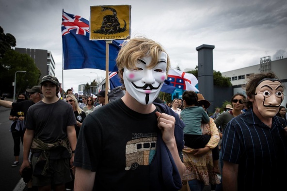 People at the anti-lockdown protest march from Auckland Domain on Saturday. Photo / Brett Phibbs_People at the anti-lockdown protest march from Auckland Domain on Saturday. (Photo / Brett Phibbs)