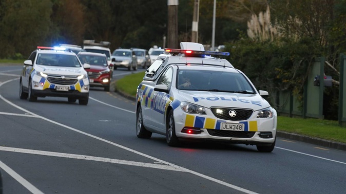 Police during what appeared to be a chase through the Whangārei district. Photo / NZME