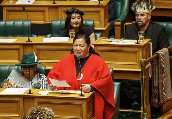 Te Tai Tokerau MP Mariameno Kapa-Kingi during the swearing-in ceremony at Parliament. Photo / Mark Mitchell