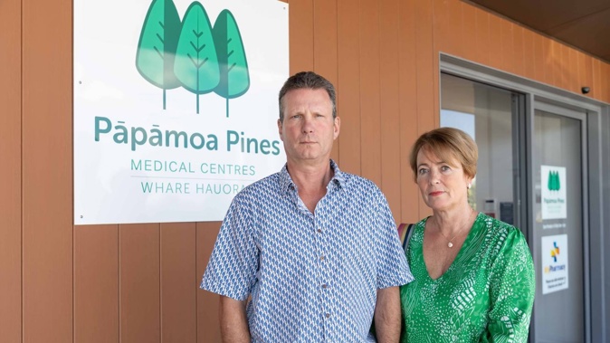 Pāpāmoa Pines Medical Centres co-owners Dr Davitt Sheahan and Pamela Sheahan. Photo / Alex Cairns