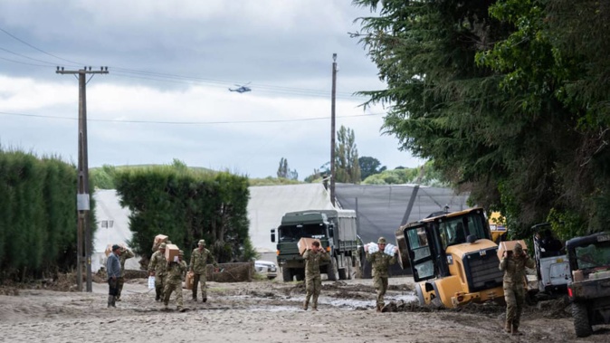 NZ Defence staff in Napier in the wake of Cyclone Gabrielle. Photo / NZDF