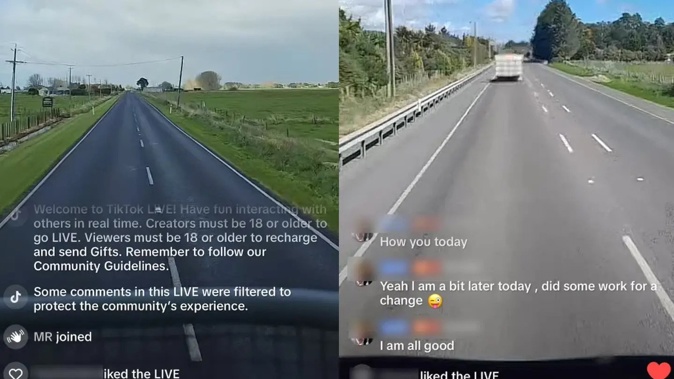 Screenshots from truck drivers' TikToks Photo: Screenshot/TikTok