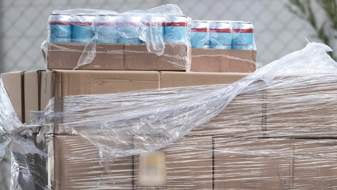 Police have seized three-quarters of a tonne of methamphetamine concealed in a shipment of kombucha and beer cans from a South Auckland warehouse. Photo / Jason Oxenham