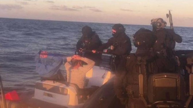 Dru Baggaley and another man were arrested after a high seas chase where bundles of cocaine were thrown into the ocean as authorities pursued them. (Photo / Supplied)