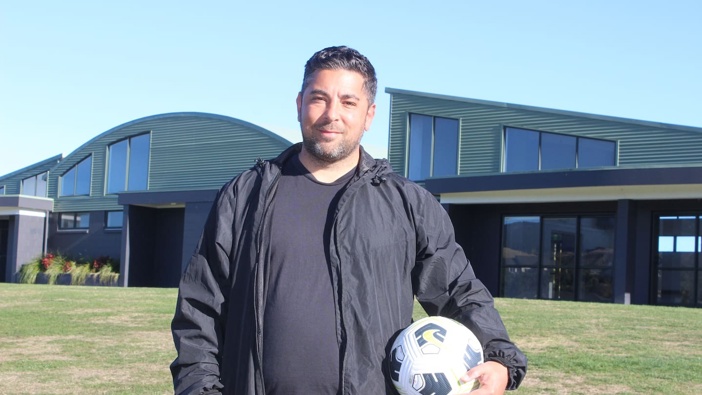 Scott Easthope at Te Kotahitanga FC's homeground in Mazengarb Reserve, Paraparaumu. Photo / David Haxton