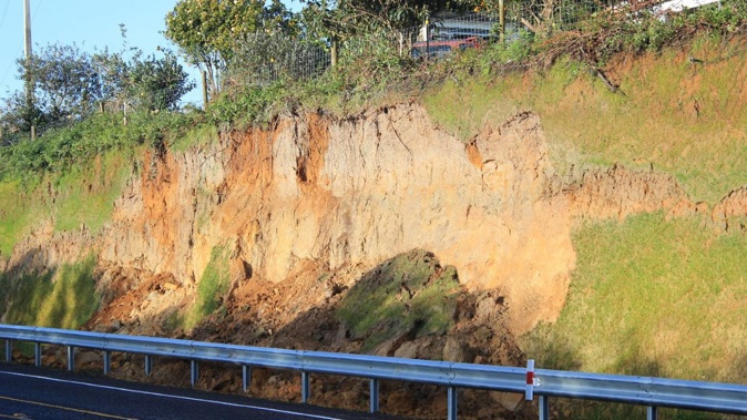 Slip repairs will be underway this week at SH2/Sargent Drive. Photo Waka Kotahi