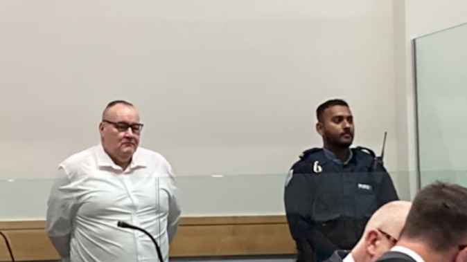 Lance Hall on day one at the high court in Whangārei for the murder of Jason Mcnae Photo / Shannon Pitman