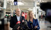 Prime Minister Christopher Luxon (left) and Tourism Minister Louise Upston, pictured at Auckland International Airport in an earlier media opportunity. Photo / NZME