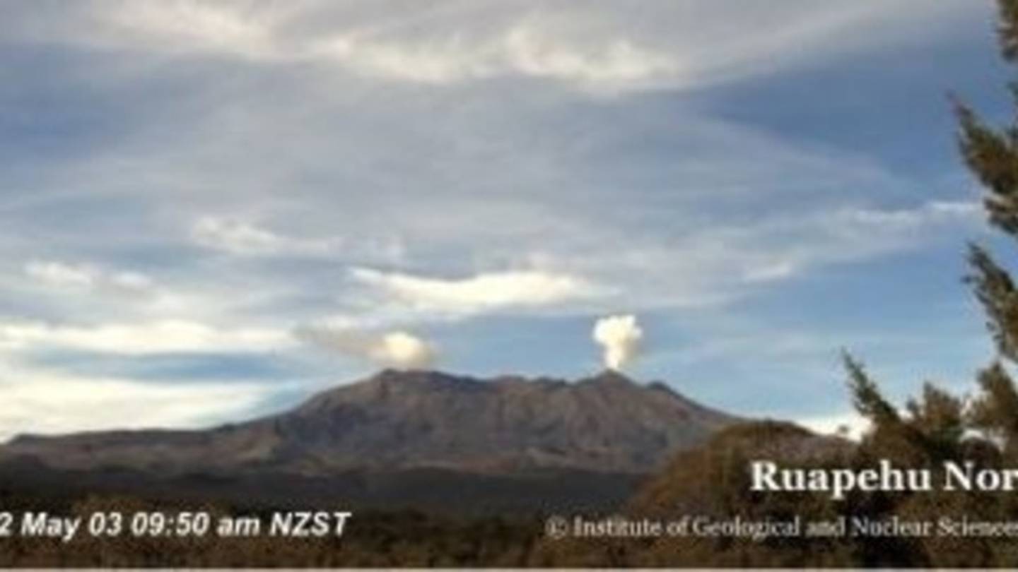 GeoNet image of Ruapehu from earlier this morning. Photo / GNS Science