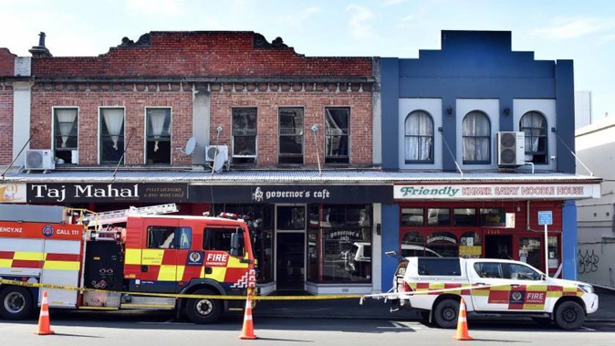 Firefighters attended a fire at Taj Mahal in George St on April 4. Photo / Peter McIntosh