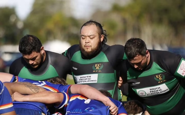 Dan “Dansun” Arakawa (middle) played more than 250 games for various sides at the East Coast Bays Rugby Football Club between 2001 and 2025. Photo / Givealittle