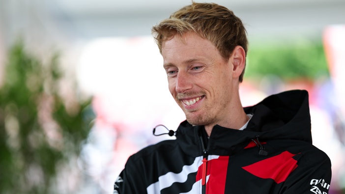 Brendon Hartley of New Zealand and Toyota Gazoo Racing during the Scrutineering of the Le Mans 24 Hours, Round 4 of the 2025 FIA World Endurance Championship on June 7, 2025 in Le Mans, France. (Photo by Qian Jun/MB Media/Getty Images)