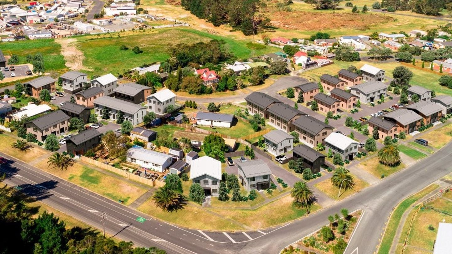 An artist’s impression of development proposed for Tiki Place, Tamingi St and Peter Snell Rd in Ruakākā.