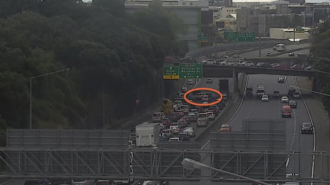 This crash has now been cleared of motorway lanes but delays can be expected as congestion eases in the area. Photo / Supplied