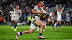Roger Tuivasa-Sheck runs in to score against the Broncos. Photo / Photosport