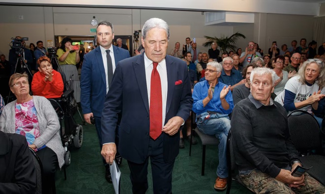 NZ First leader Winston Peters during his State-of-the-Nation speech in Palmerston North. Photo / Mark Mitchell