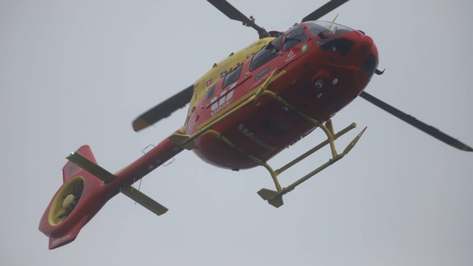 Canterbury Rescue Helicopter flew one seriously injured patient to Christchurch Hospital. Photo / Ashburton Guardian