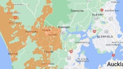 A section of Vector's outage map shows large areas of west and northwest Auckland have no electricity this morning.
