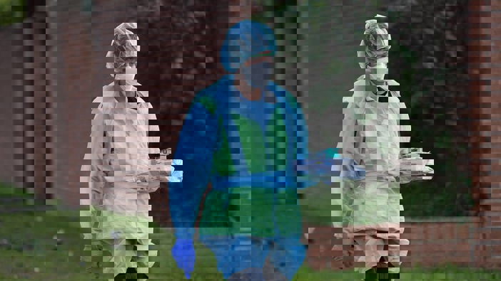 A health worker at Bondi Junction, Sydney on July 13. (Photo / Getty Images)