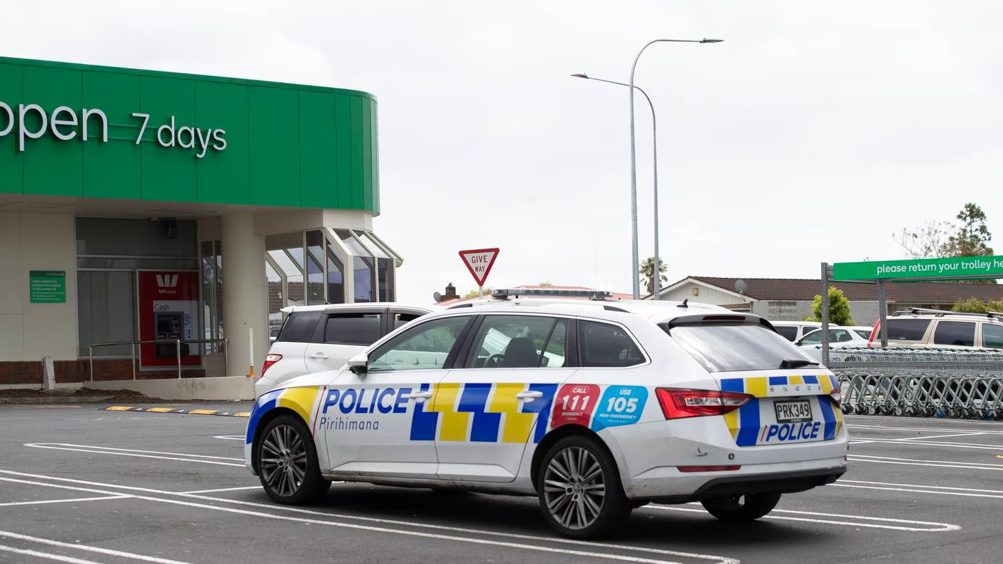 Police are in attendance at a sudden death in a West Auckland supermarket carpark this afternoon. Photo / Hayden Woodward