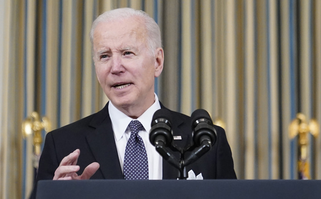 President Joe Biden, seen here at the White House on March 28, in Washington, is weighing releasing a record amount of oil from US reserves as high gas prices continue to persist. (Photo / AP)