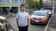 Anil Ramnath faces paying more than $11,000 a year to park on the street outside his central Auckland apartment under planned changes by Auckland Transport. Photo / Sylvie Whinray